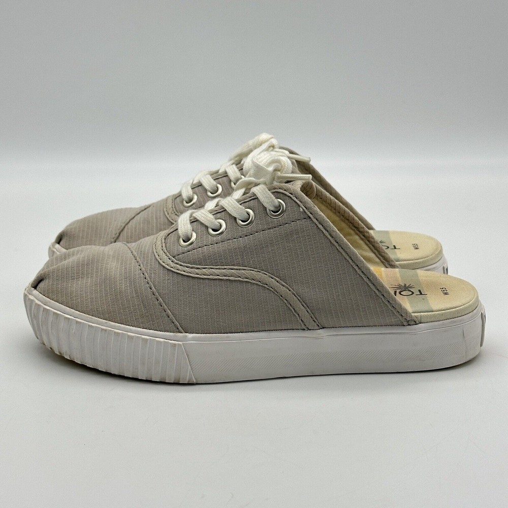 Toms Cordones Indio Gray Mule Sneakers 10015361 Women’s Size 5.5